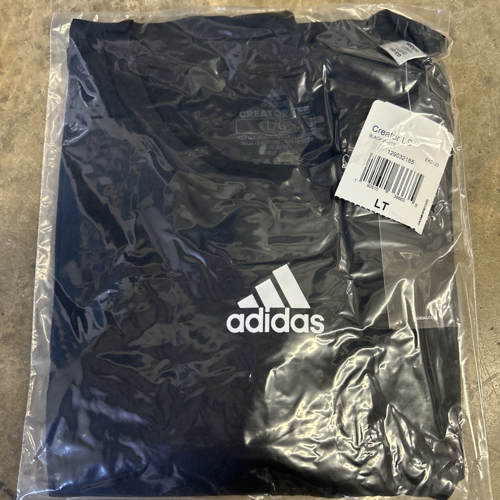 Adidas Creator Long Sleeve Tee -Tall- Black EK0123 Men’s Size Large Tall NWT