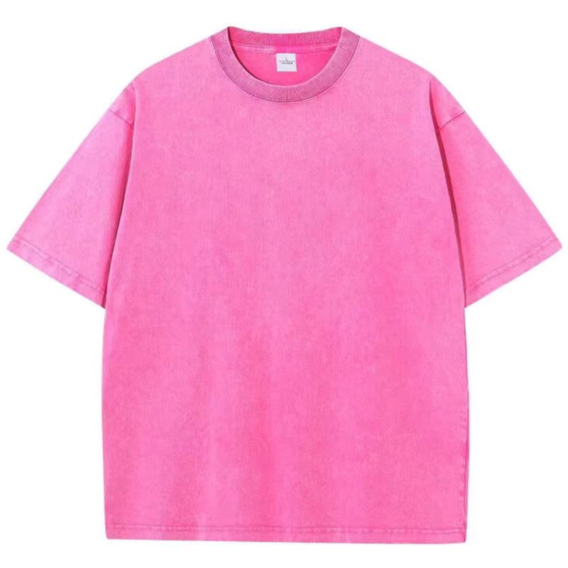 Oversized washed Heavyweight 100% Cotton T-Shirt Vintage Wash Blank Tee S-XXL