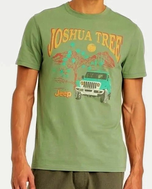 Goodfellow & Co Jeep Green T Shirt Joshua Tree Cotton Blend Size Large FREE SHIP