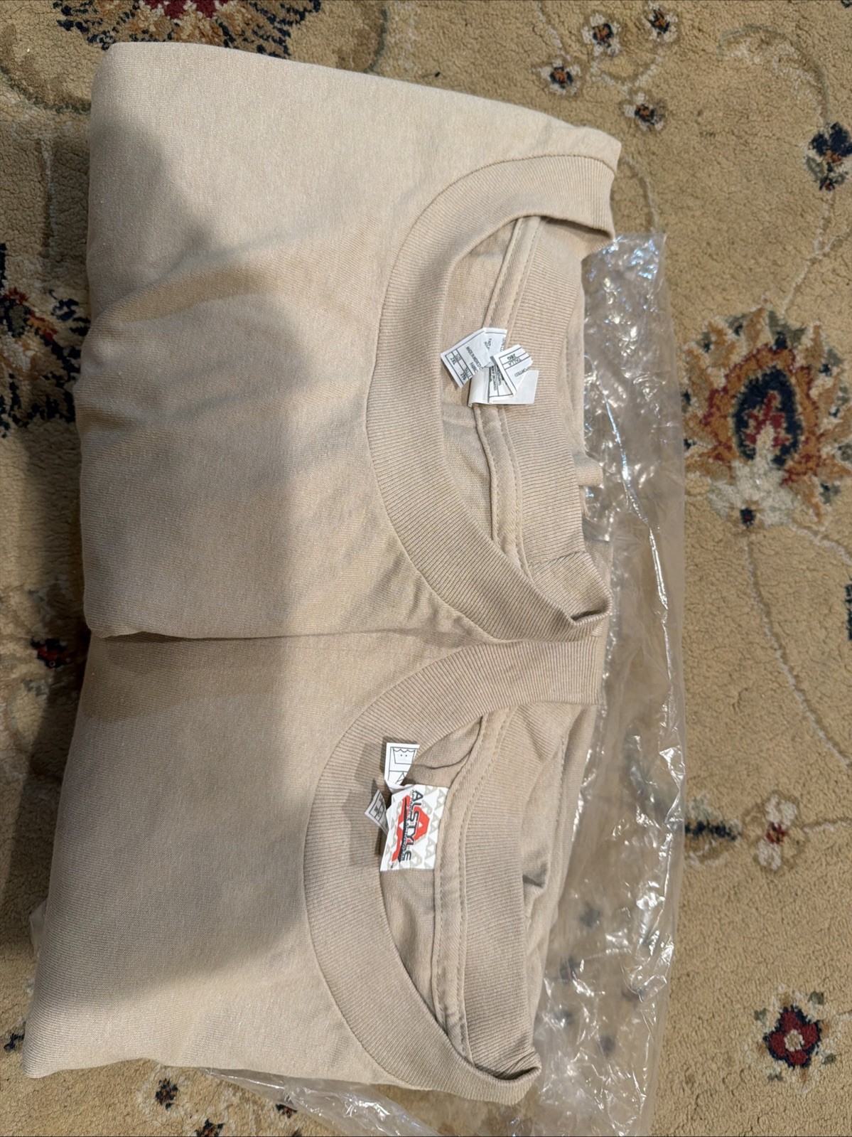 2- 2xL Beige Style Apparel AAA TShirt1301 Men’s Plain Blank Short Sleeve TShirt