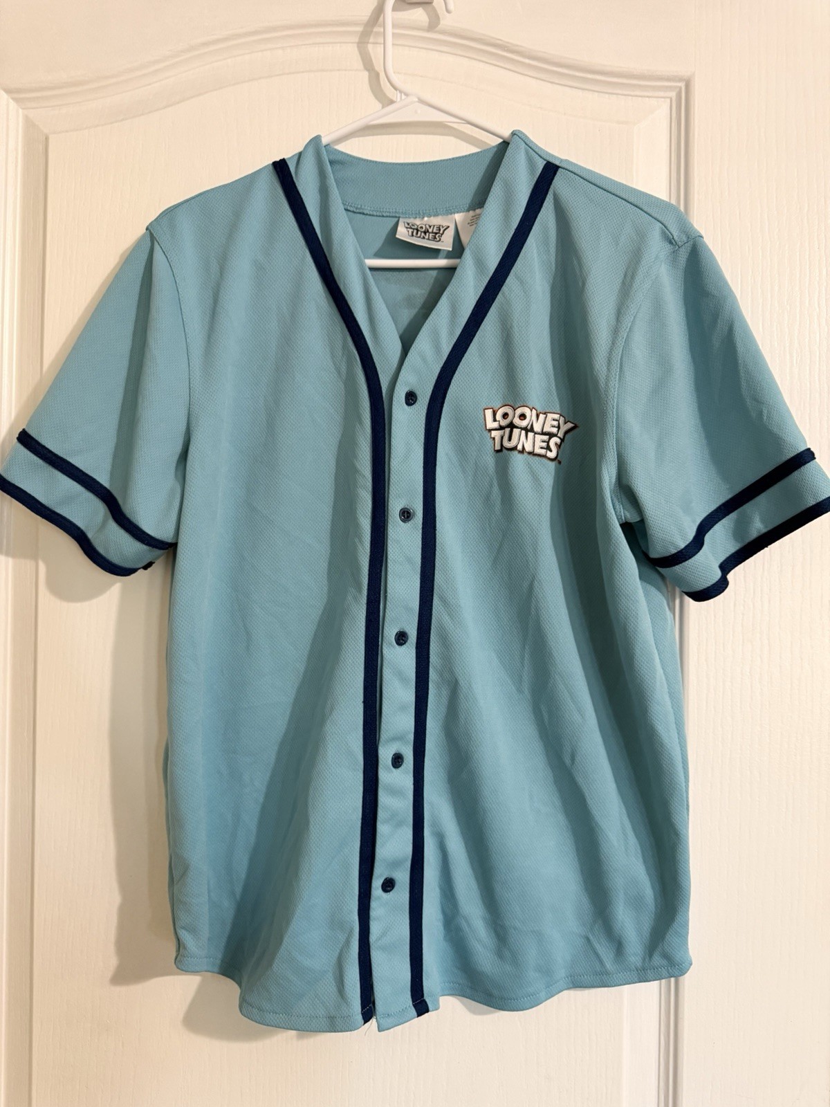 Nostalgic Vintage Tunes Men’s Baseball Jersey Shirt Blue, Bugs Bunny & Friends