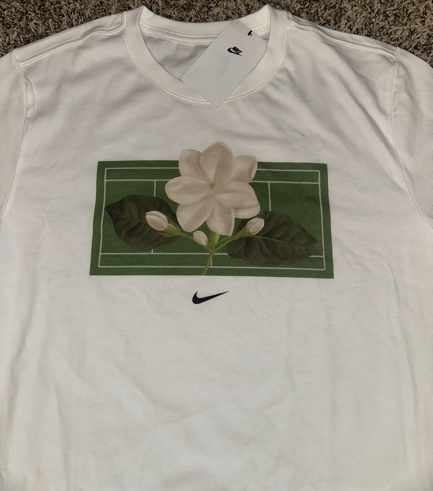 Alexandra Alex Eala NIKE By You Full in Bloom Sampaguita Shirt Men’s MEDIUM