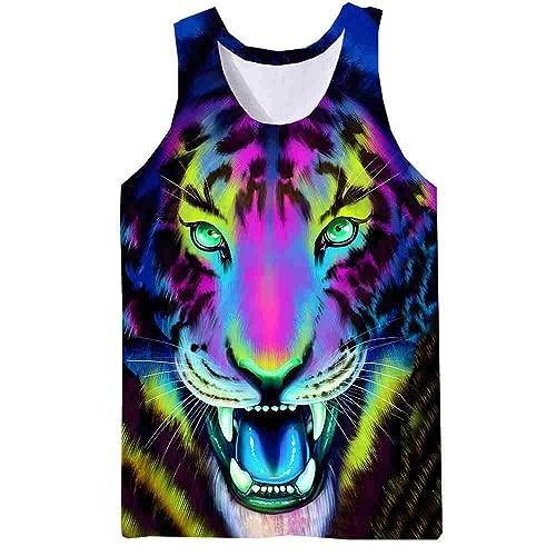 Colorful Rainbow Leopard 3D Tank Top Mens Womens Unisex