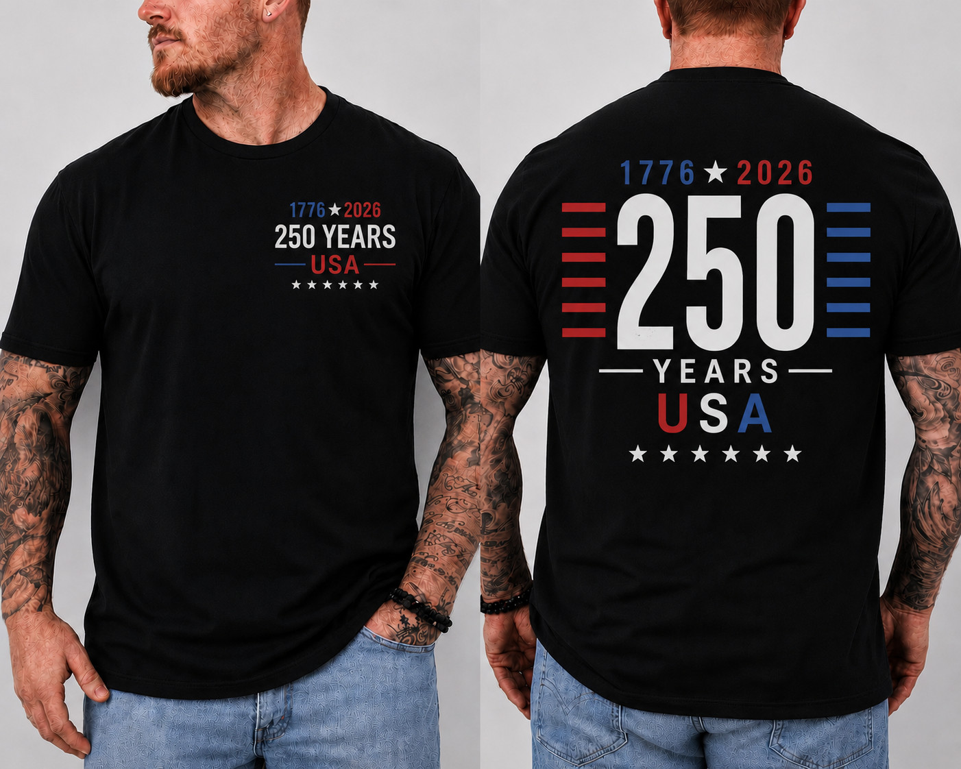 Patriotic USA Flag Zip Polo Shirt Men 1776-2026 Freedom Golf Shirt S-5XL