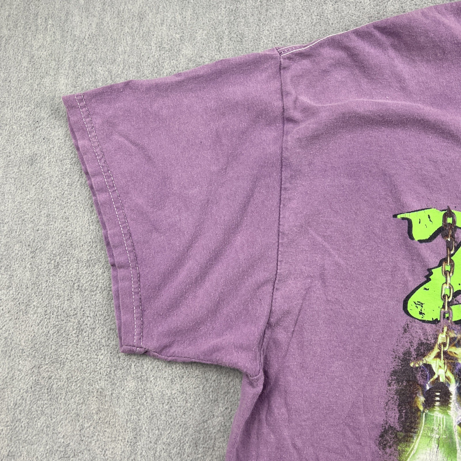 Rob Zombie “Monster Head” Tie Dye T-Shirt Adult L Distressed Faded Green Purple