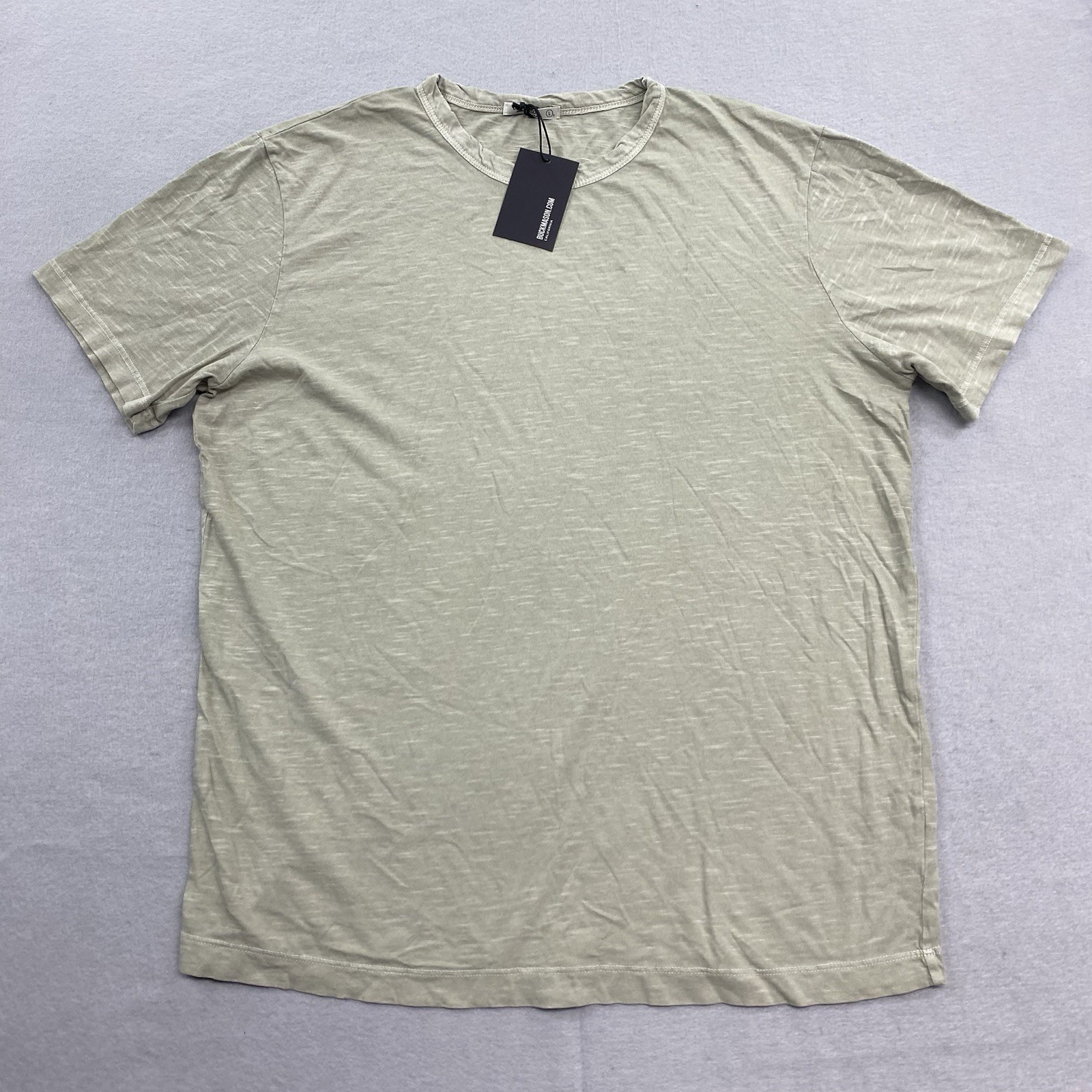 Buck Mason T Shirt Mens Large Tall Limestone Venice Wash Slub Tee Crew Neck