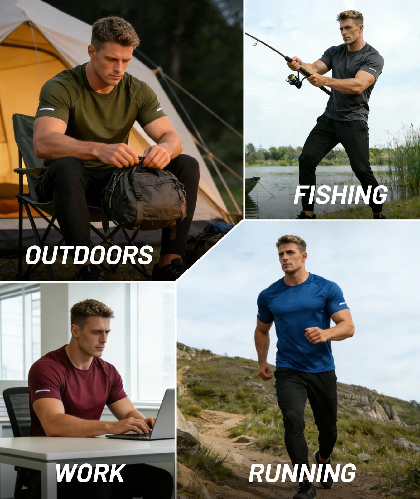 5 Pack Workout Shirts for Men Mesh Fast Dry Gym Shirts Moisture Wicking Short…