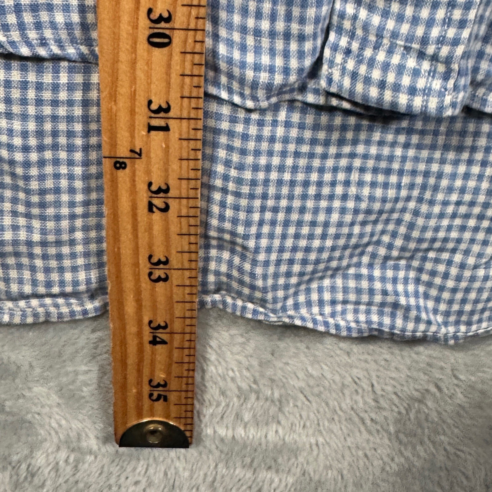 Ralph Lauren Blake Shirt Mens M Blue Gingham Check 100% Linen Button Down