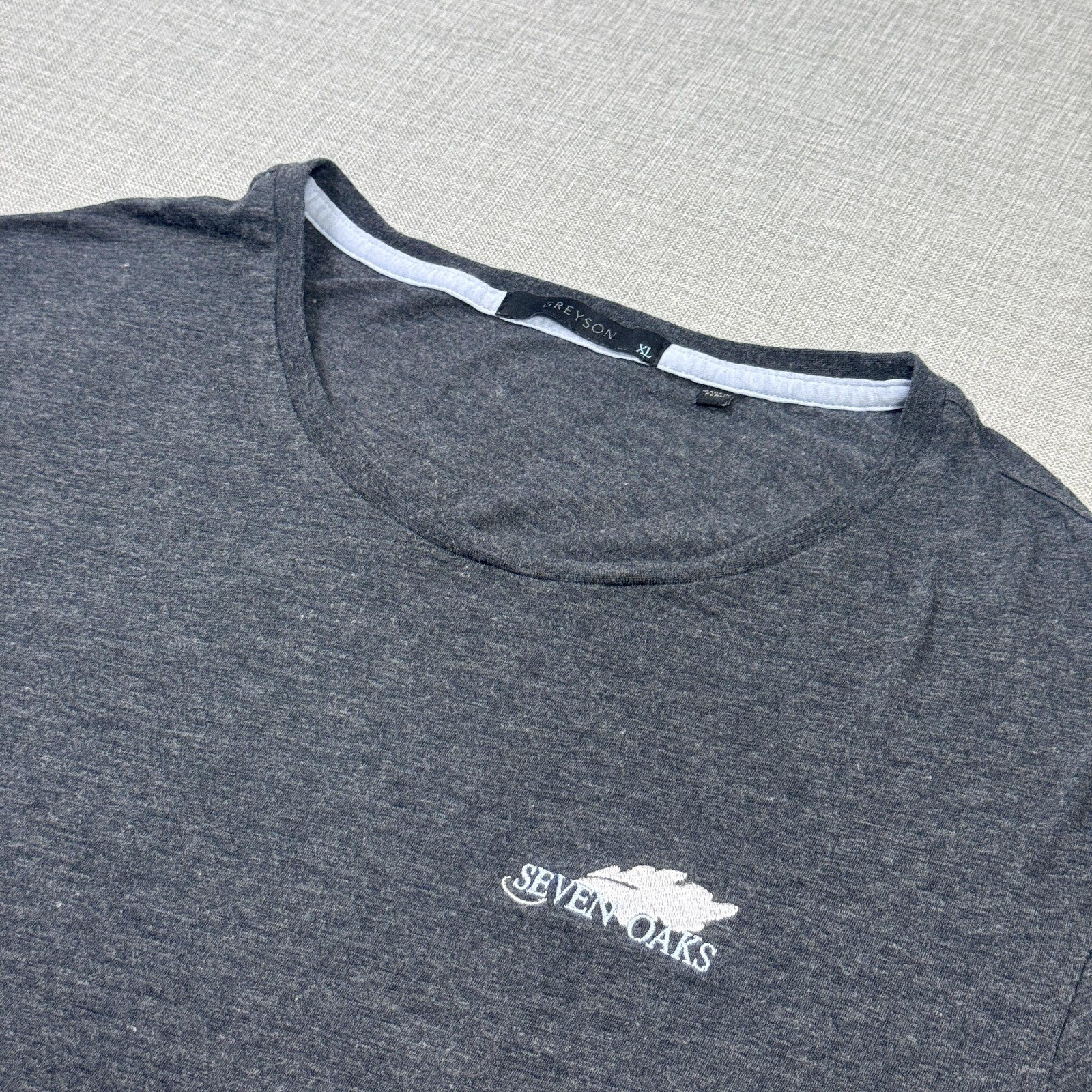 Greyson Seven Oaks Golf T-Shirt Mens XL Gray Crew Neck Pima Cotton Nylon Spandex