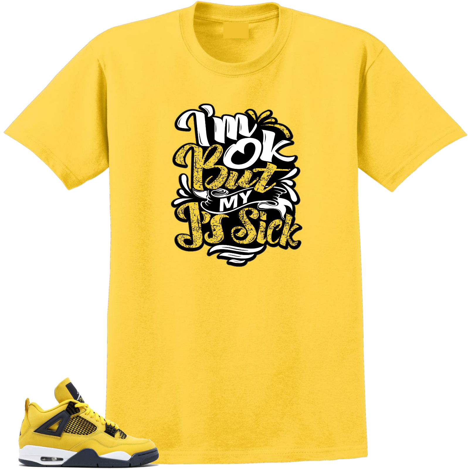 Tee to match Air Jordan Retro 4 Tour Yellow Lighting-Sick J’s Tees