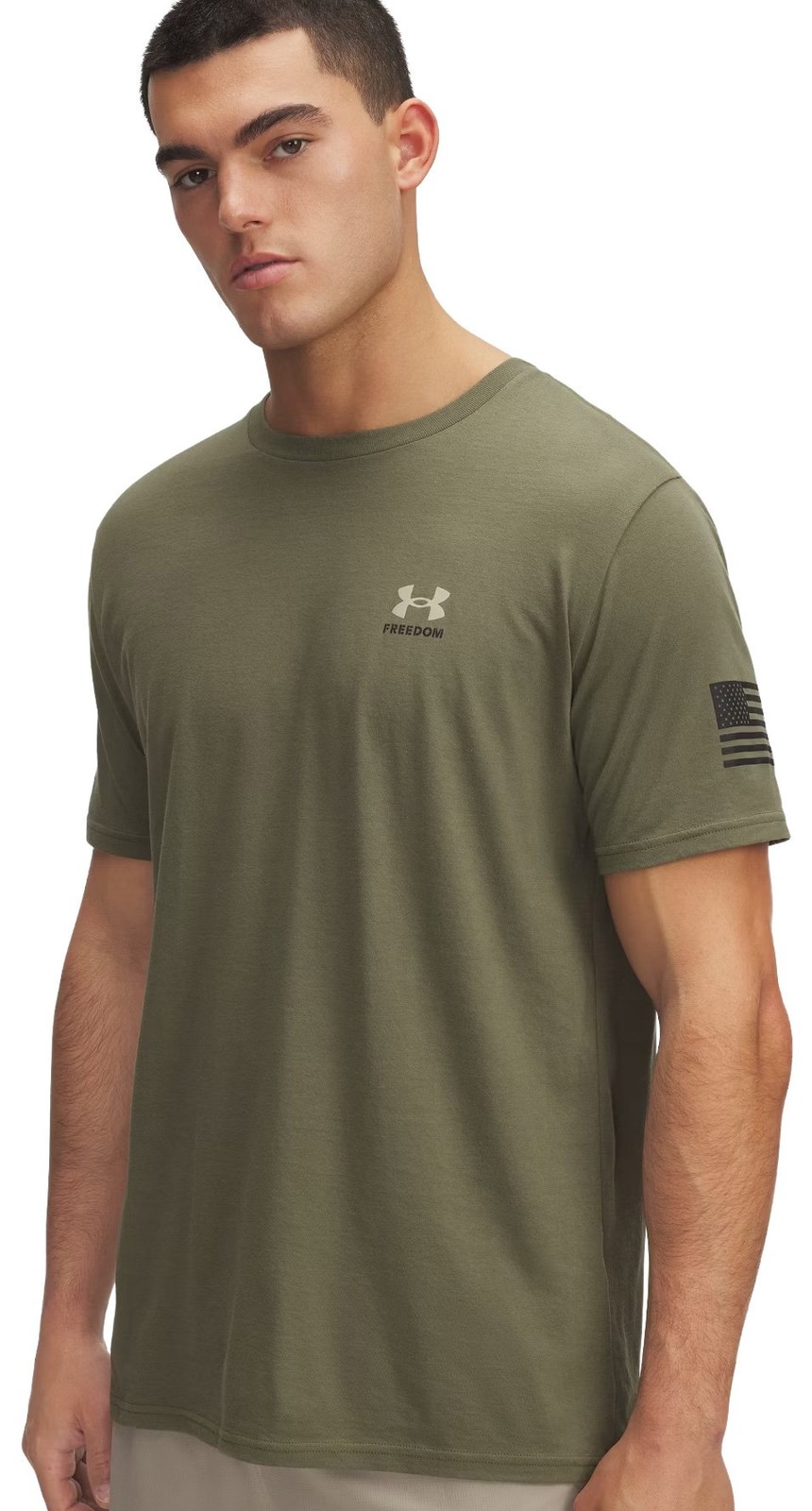 Under Armour Freedom Flag T-Shirt – Marine OD Green / Desert Sand – New