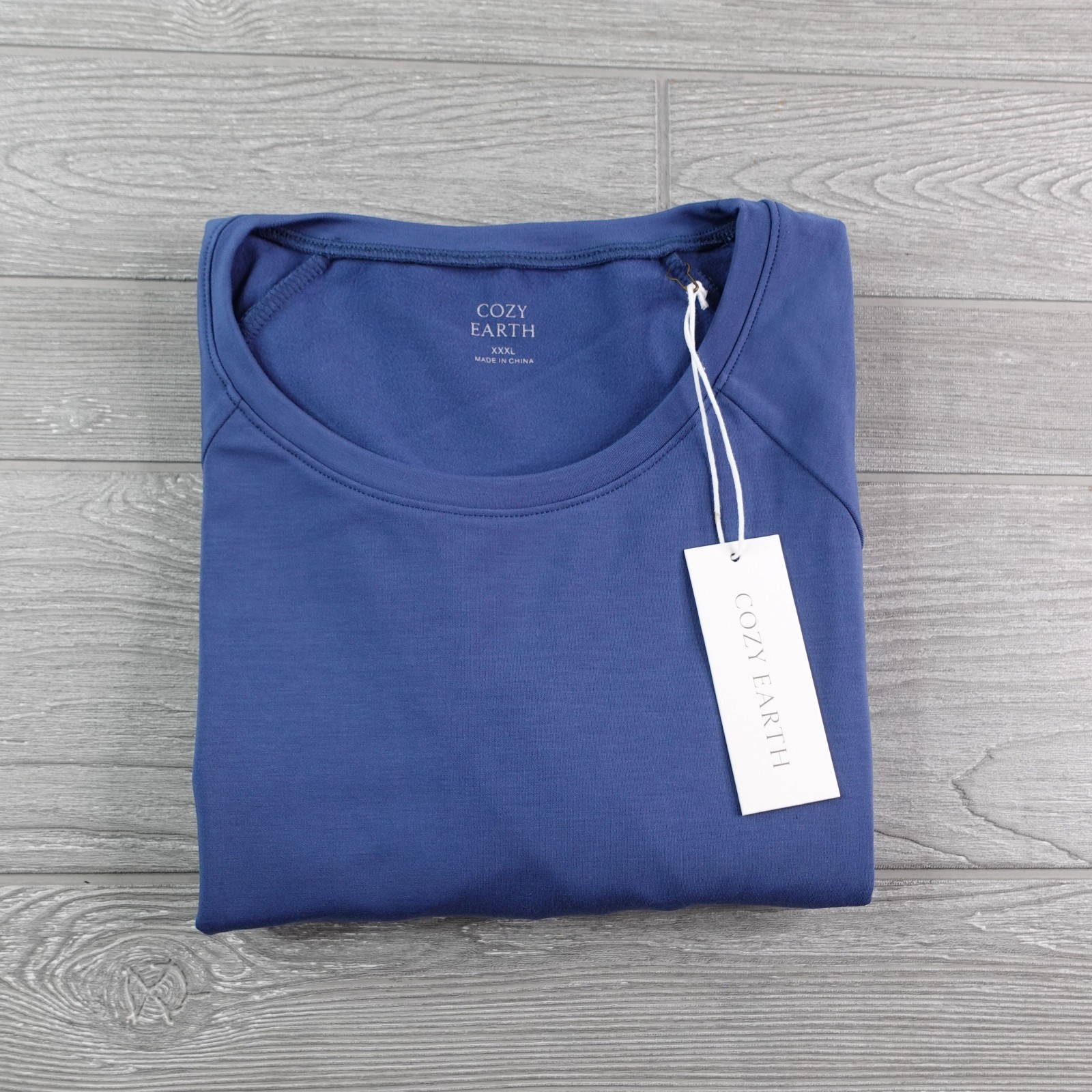 NEW Cozy Earth Ultra Soft Bamboo Raglan Tee Men’s Size 3XL XXXL Cobalt Blue NWT