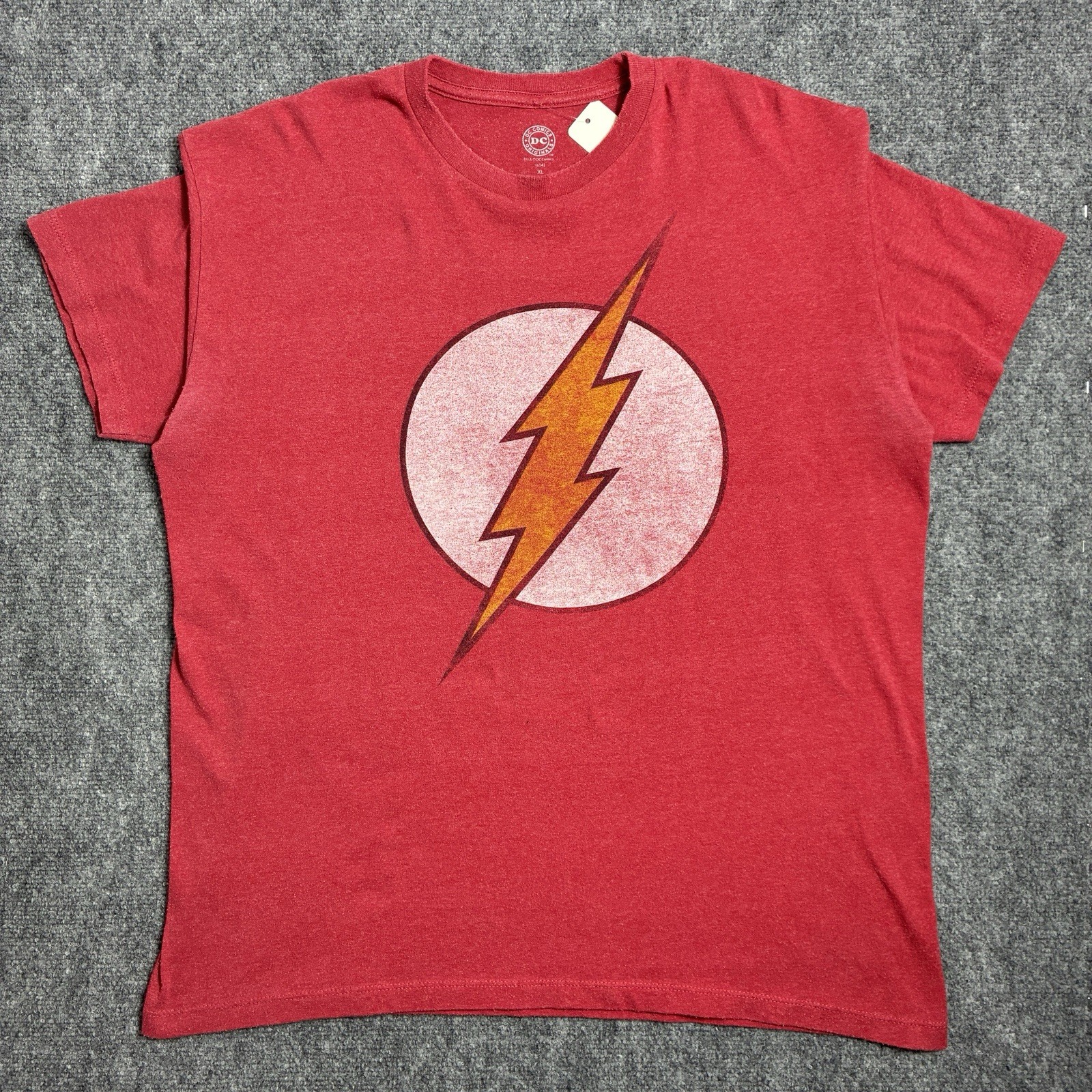 Dc Comics Vintage Style Red The Flash Large Logo T Shirt