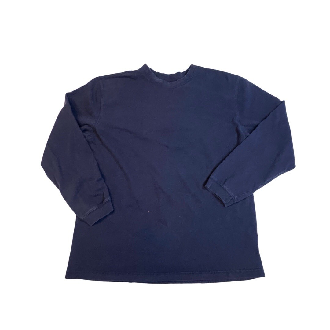 T Shirt Mens Large Blue Long Sleeve Crewneck Taint Work Outdoor Uniform Shirt