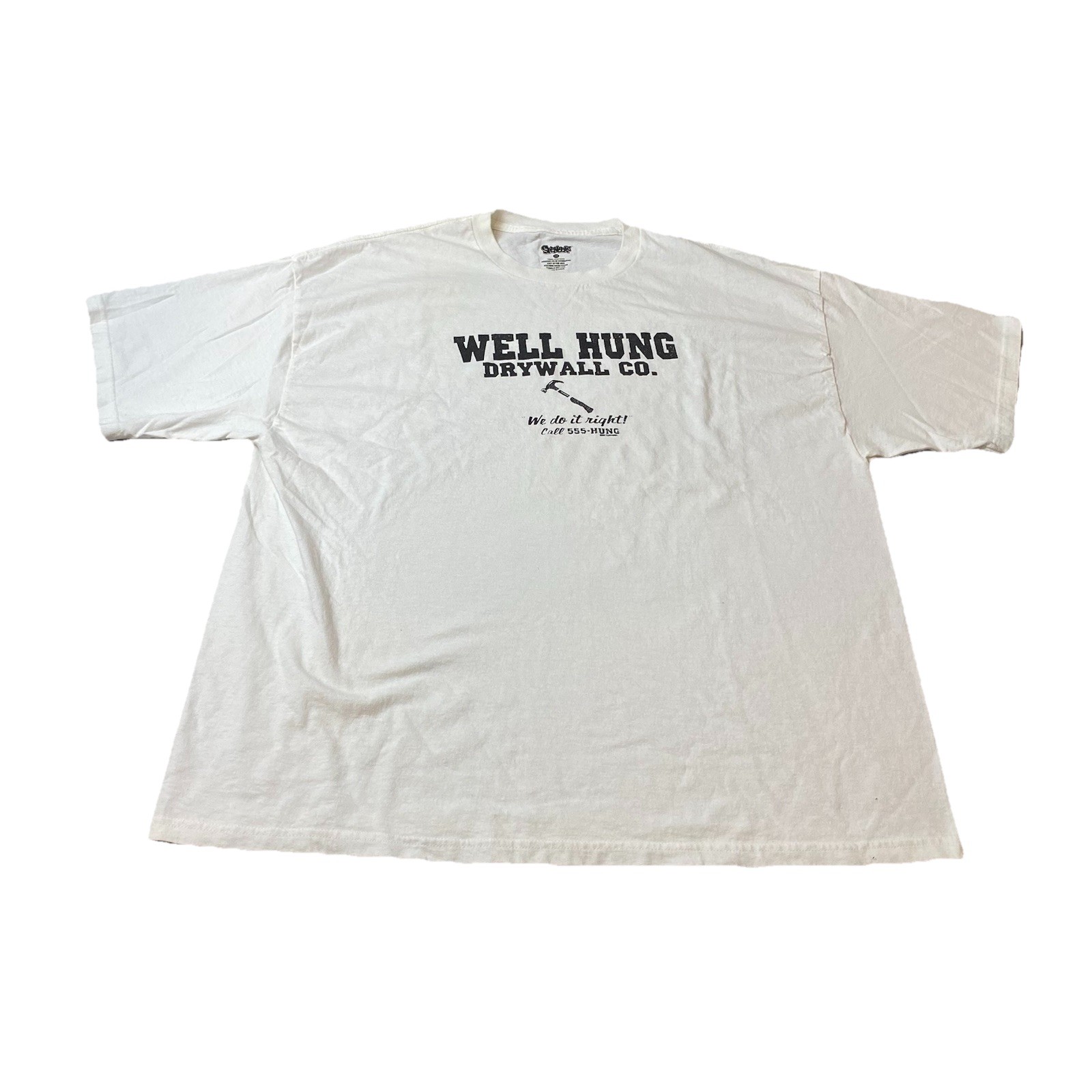 VTG y2k Spencer’s Comedy Skit Humor Joke T Shirt Well Hung Drywall Men’s 2XL