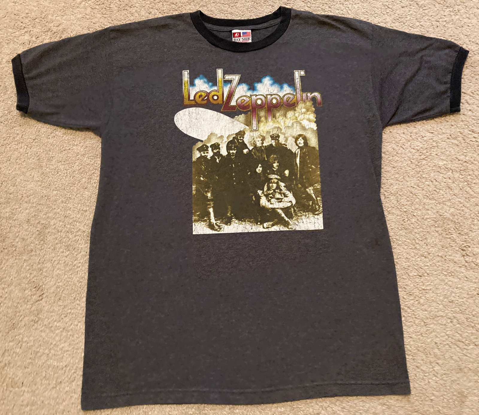 Led Zeppelin 2004 Myth Gem License Rock Band Graphic Black Men’s T Shirt Size L