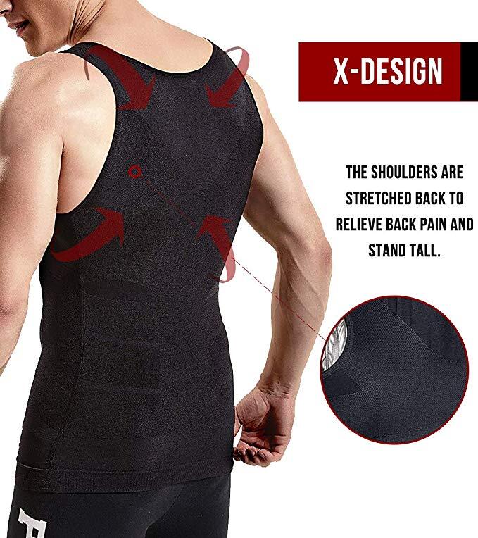 Mens Compression Shirts Slimming Body Shaper Vest Tight Tank Top Tummy Control