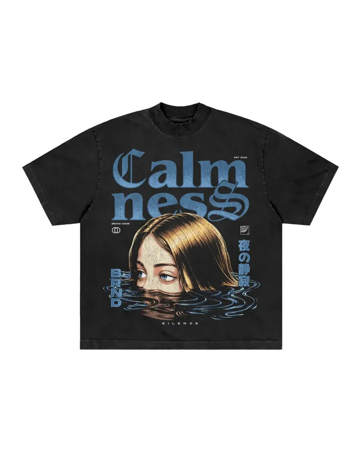 Men’s Vintage Washed Graphic T-Shirt Girl Water Aesthetic Streetwear Tee