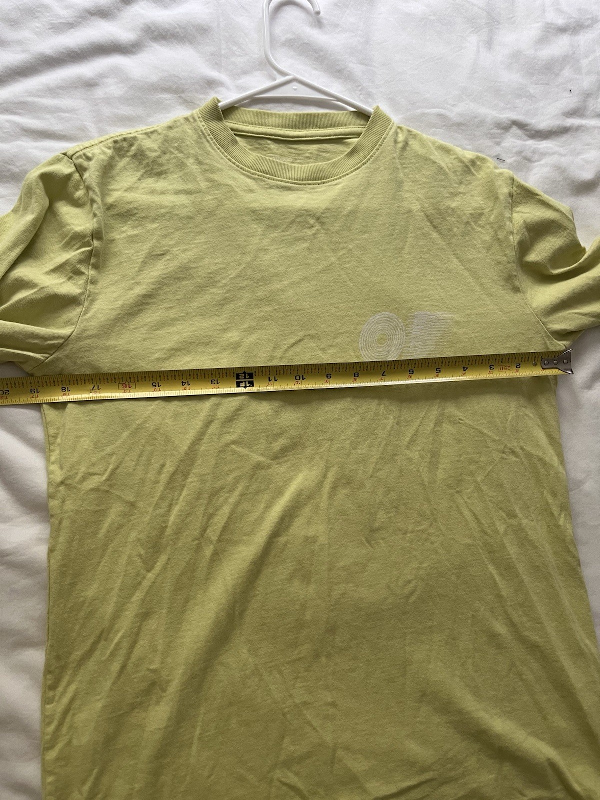 Outdoor Voices Men’s Large Long-Sleeve Graphic T-Shirt Lime Yellow Cotton XS