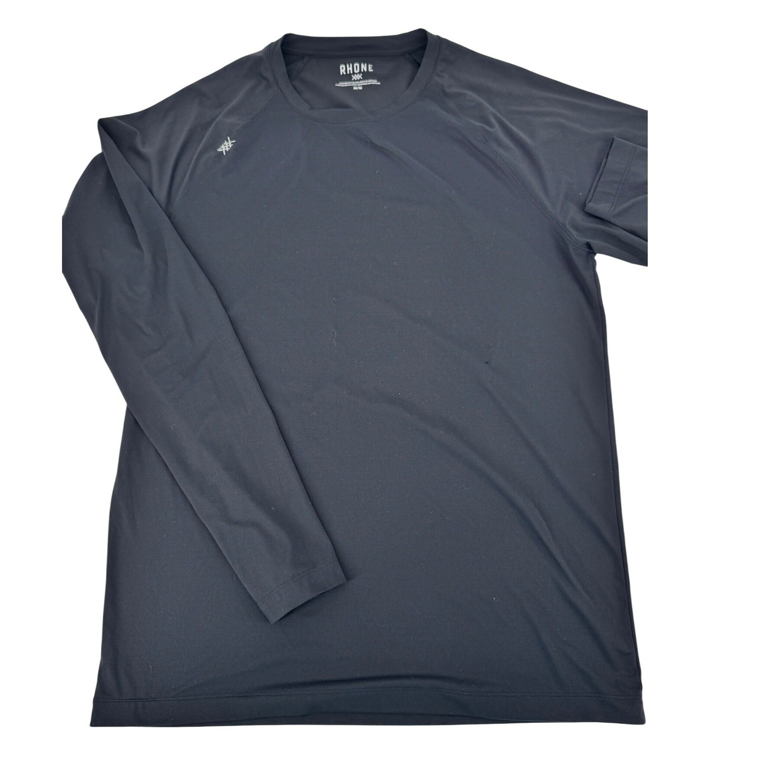 Rhone Performance Long Sleeve Shirt Men Reign Medium Black Raglan Training Tee