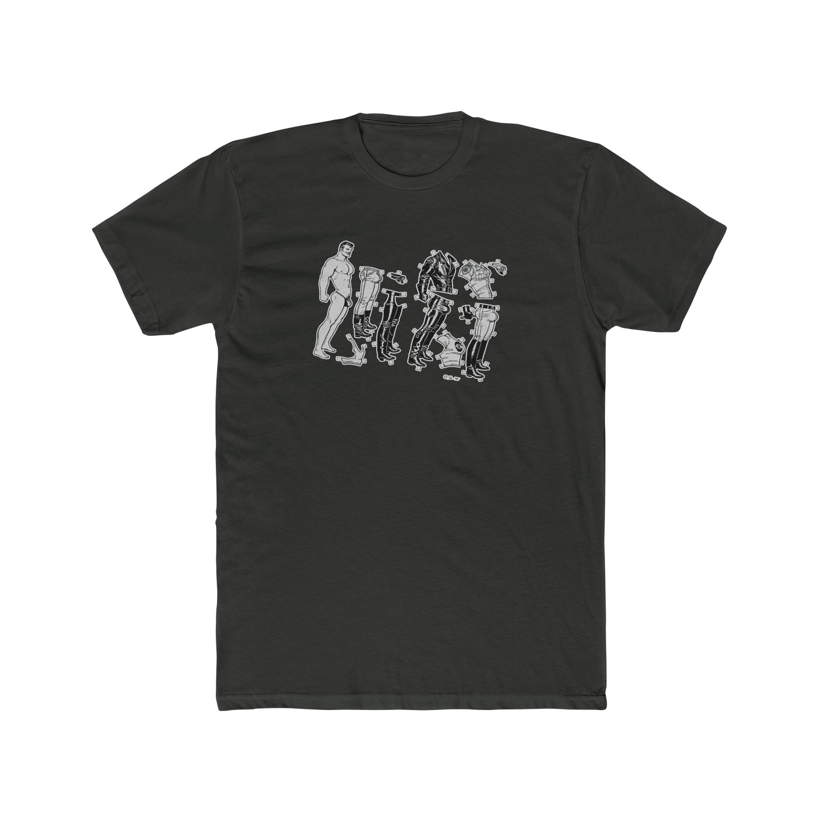Leather Man paper dolls Men’s Cotton Crew Tee Gay Leather Tom of Finland