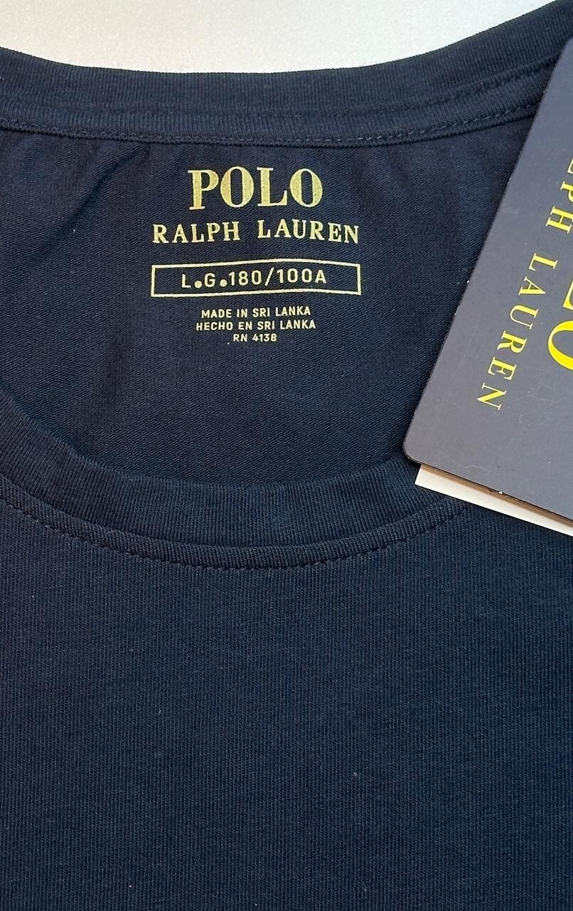 Polo Ralph Lauren Men Short Sleeve Crew Neck Tee Dark Blue Free Shipping