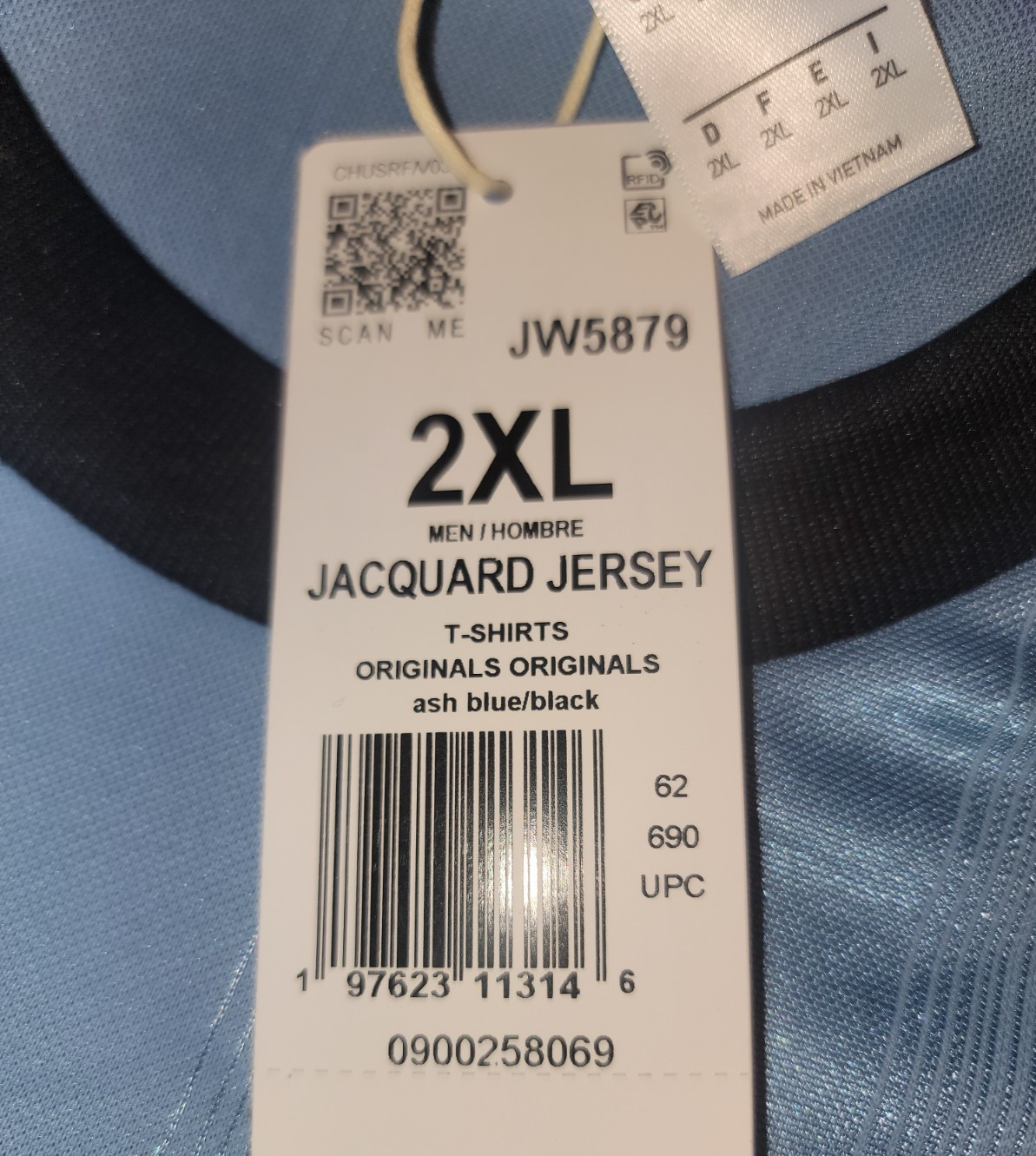 RARE! NEW MEN’S ADIDAS ORIGINALS TREFOIL JACQUARD SHIRT ~SIZE 2XL #JW587 BLUE
