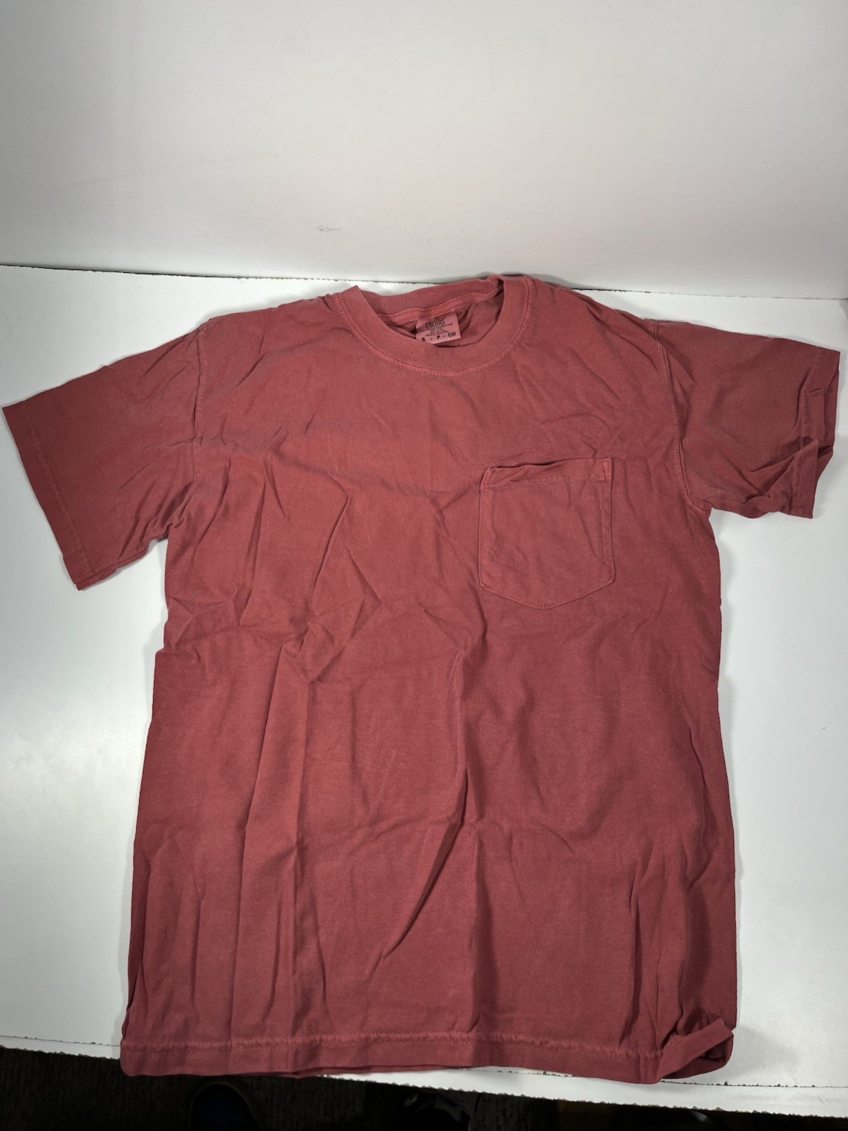 3 Comfort Colors Brick Red Adult Small Cotton Crew neck Heavyweight T-Shirts