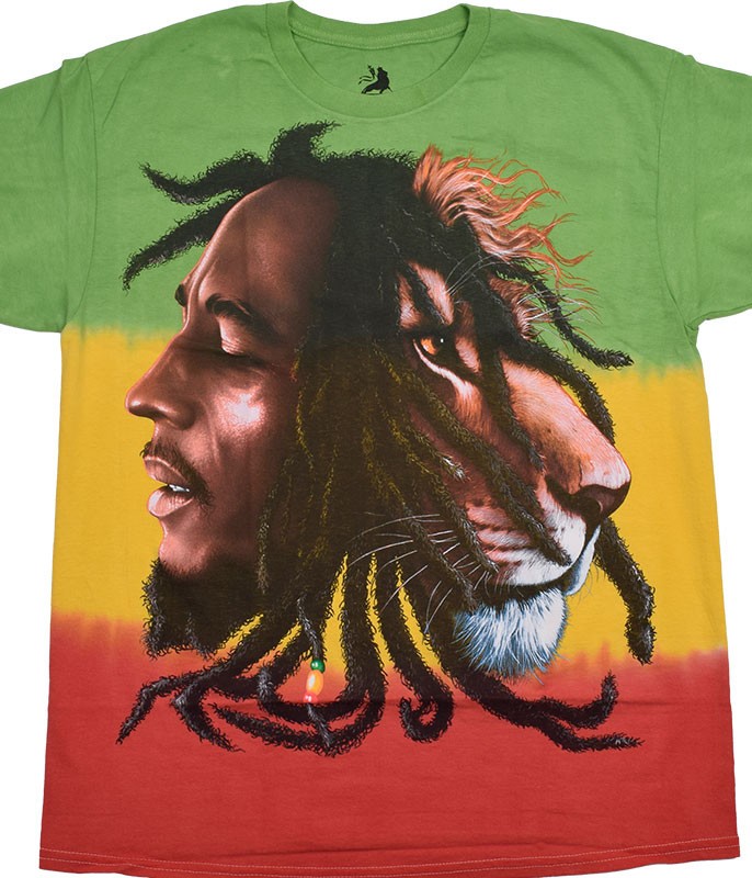 [Limited Edition] Vintage Bob Marley Profiles Tie-Dye T-Shirt Liquid Blue