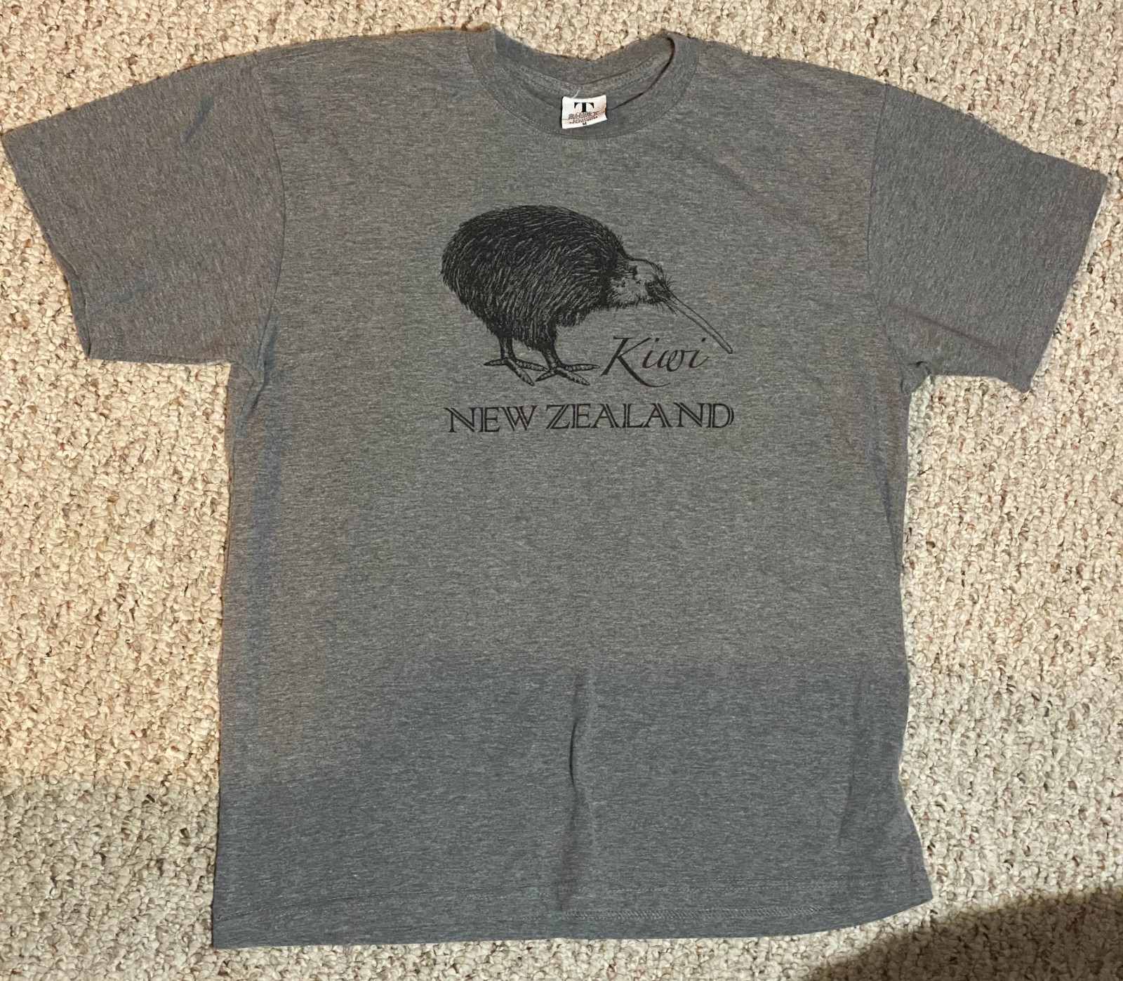 Kiwi Bird NZ Souv Graphic Tee Shirt XXL Gry Travel Vaca Tourist Wildlife Animal