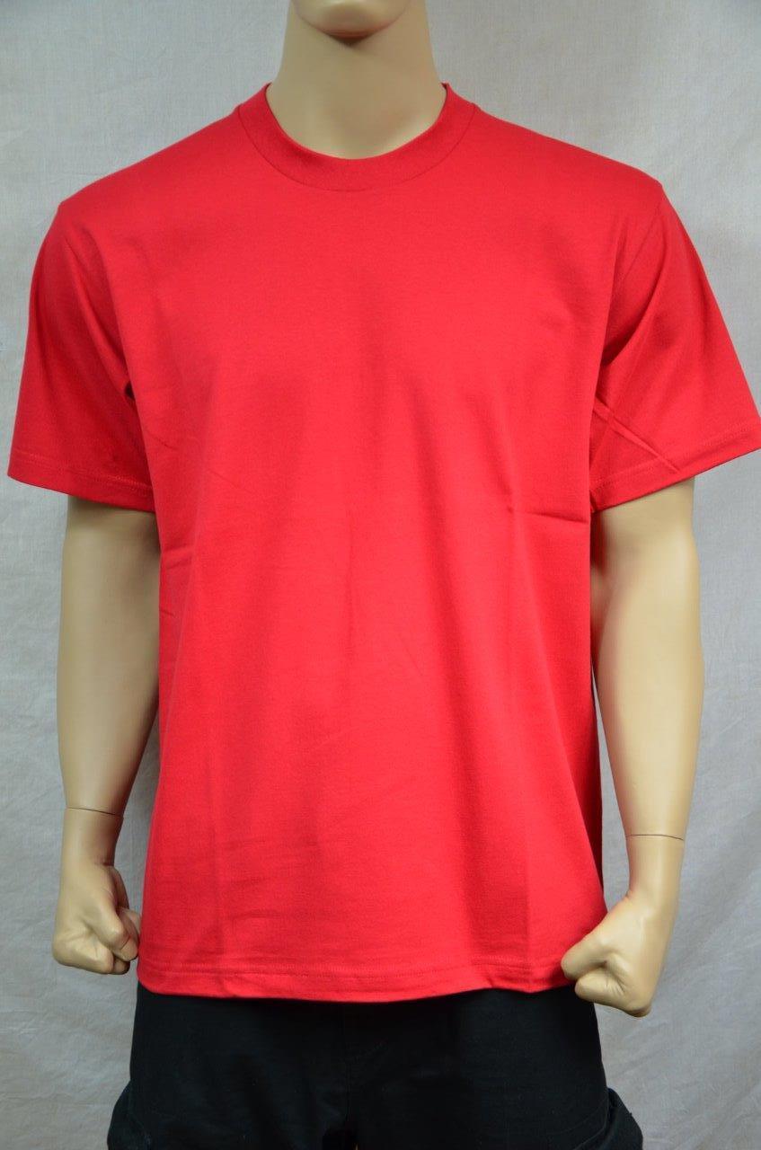 1 NEW PRO5 SUPER HEAVY WEIGHT T-SHIRT RED TEE PLAIN BLANK COTTON S-7XL