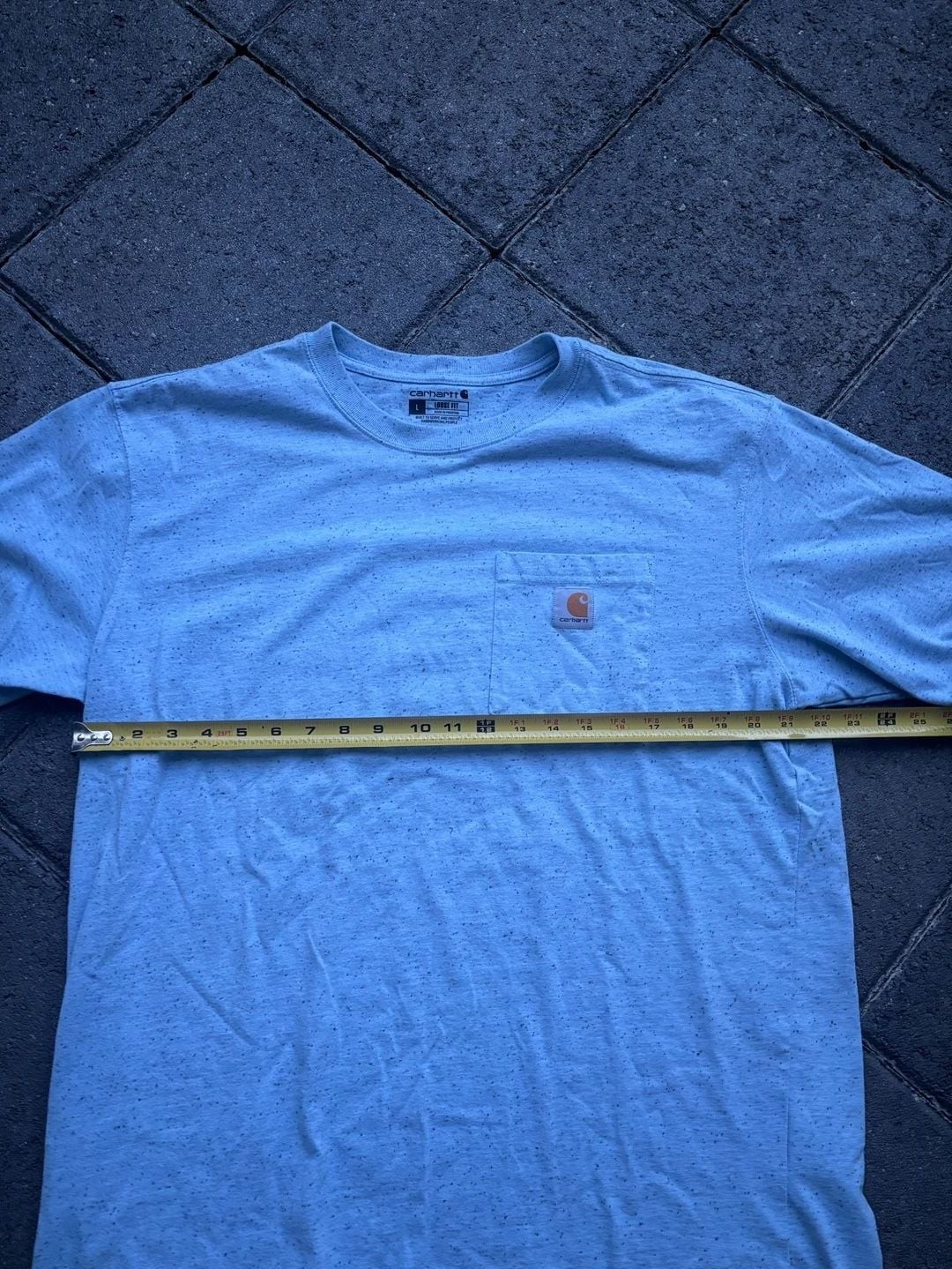 Carhartt K87 Loose Fit Heavyweight Short-Sleeve Pocket T-Shirt in Heather Blue