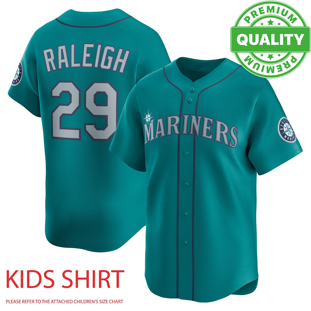 Mariners Team Raleigh Number #29 Baseball Jersey 3D AOP Kids Youth 1J0789