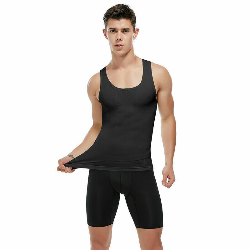 Men’s Toning Vest Compression Shirt Tank Gynecomastia Belly Control Body Shaper