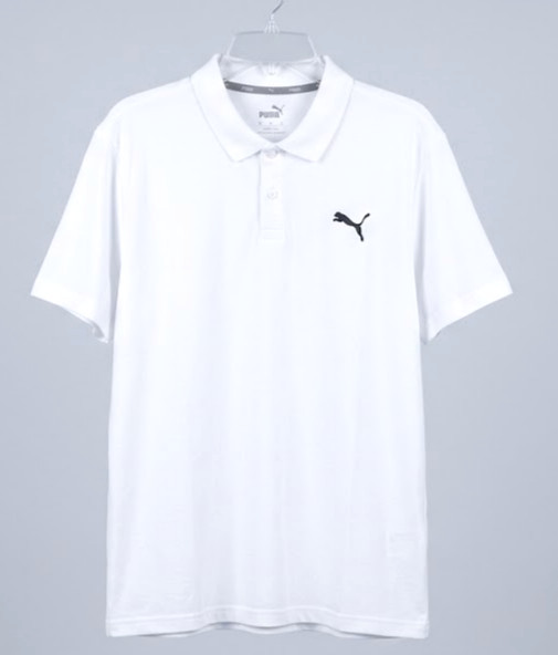 Men’s Puma White Polo Shirt – 55 Cotton 45 Poly – Soft Athletic Fit Size XL