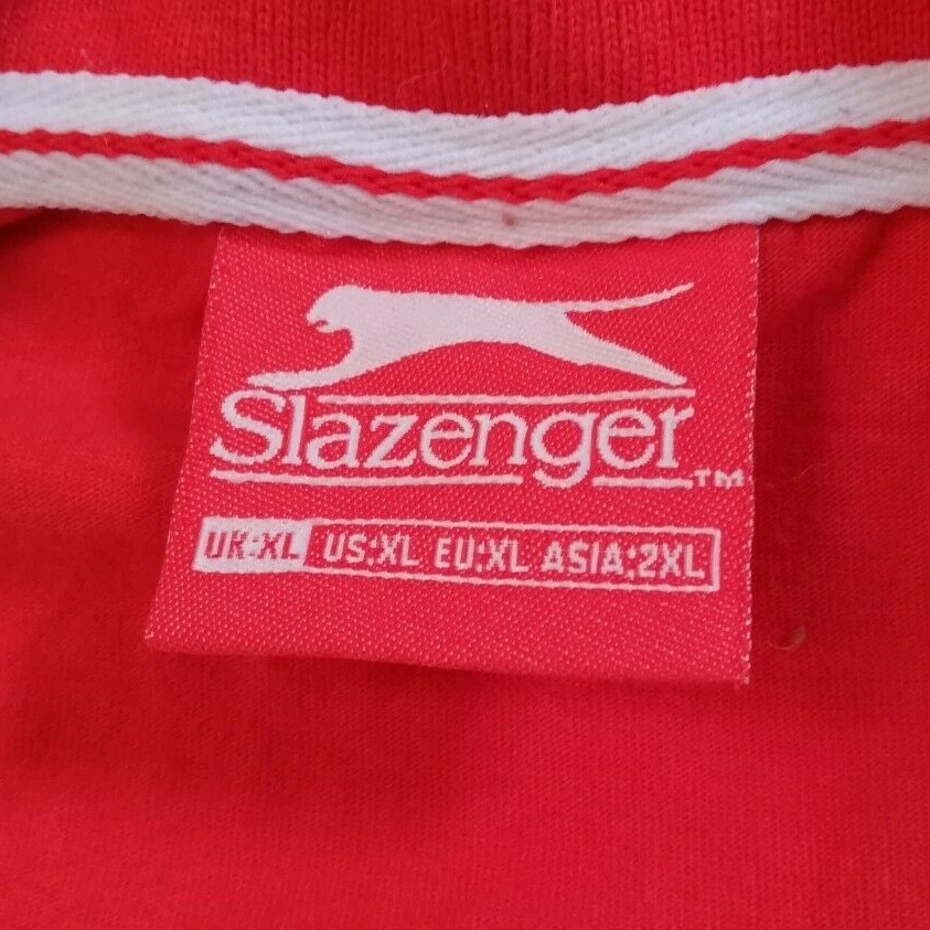 Slazenger T-Shirt Nice Men’s Red Tee Size (XL) Short Sleeves V Neck Style Cotton