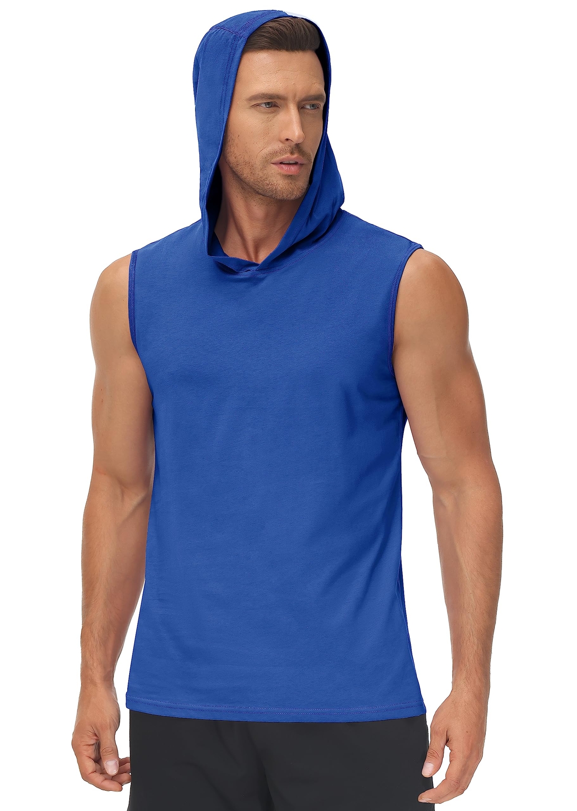 Men’s Hoodie Sleeveless Muscle Shirts Gym Workout Casual Running Sport Summer T