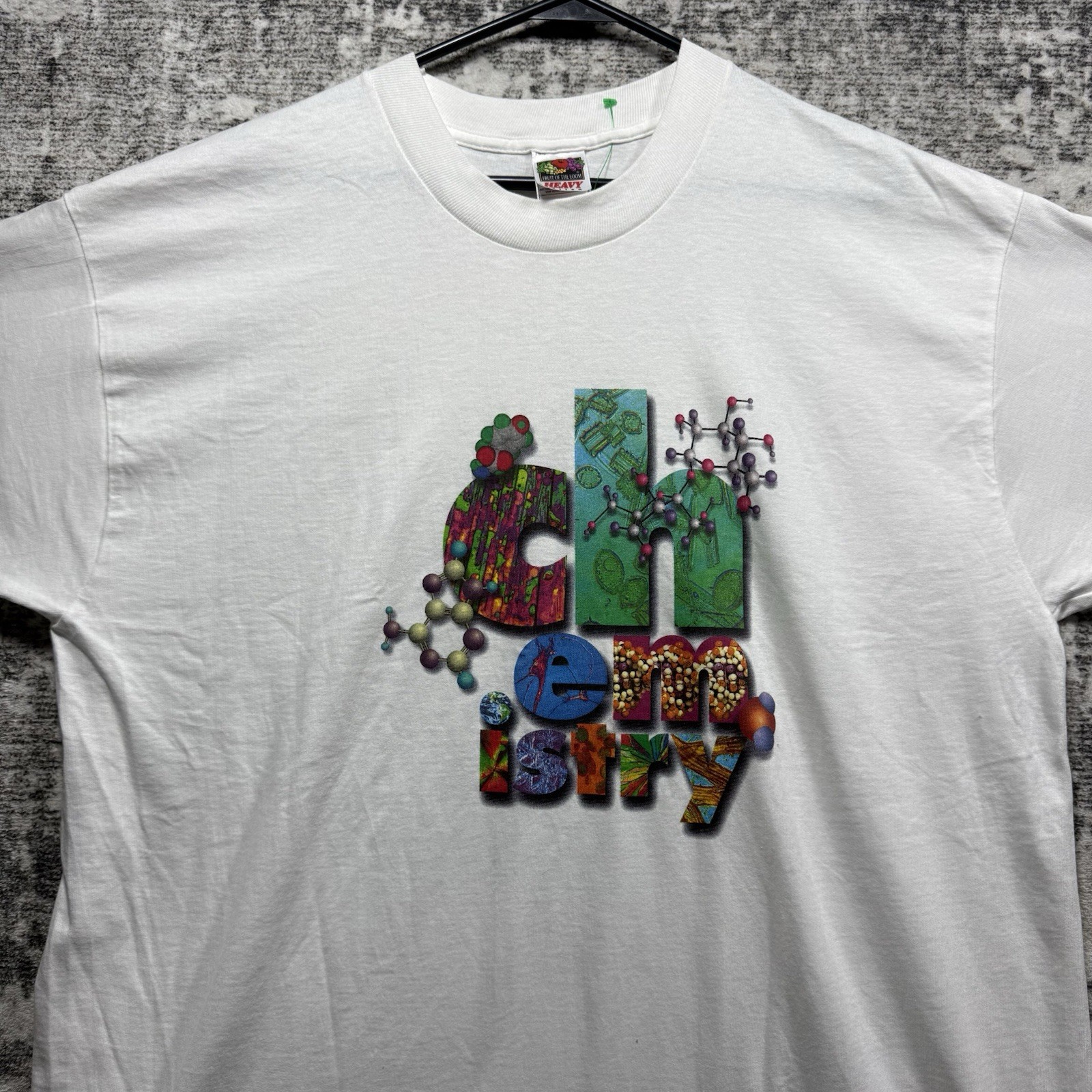 Vtg National Chemistry Week Shirt XL Science Scientist Grunge Colorful Graphic
