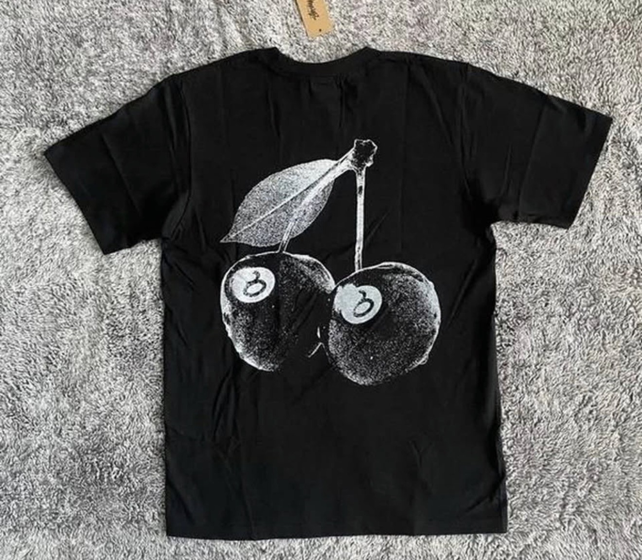 Stussy Cherry Graphic T-Shirt Black Men’s Large Tee Streetwear