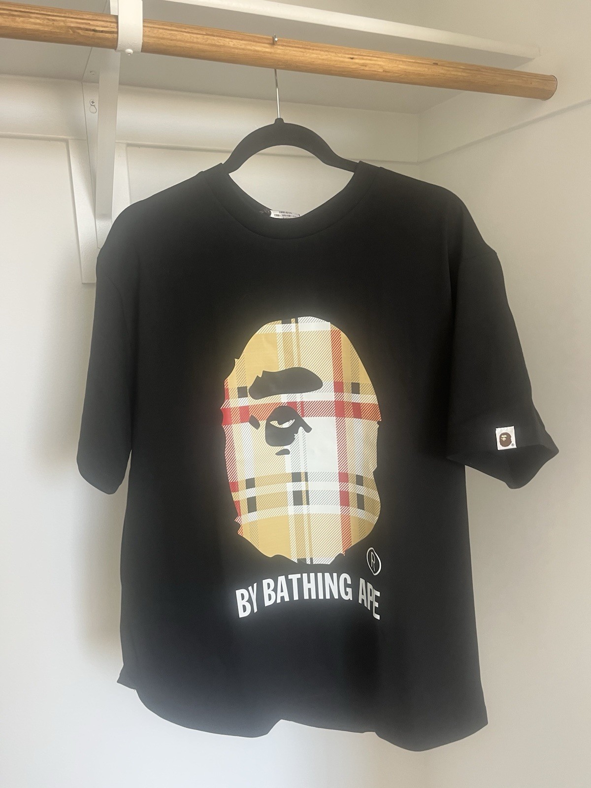 A Bathing Ape BAPE Ape Head Black Graphic Cotton Crew Neck T-Shirt Men’s L
