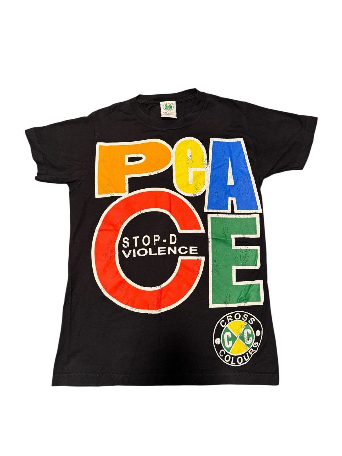 Vintage Cross Colours PEACE Stop-D the Violence Hip Hop Nation Men’s SML Rap Tee