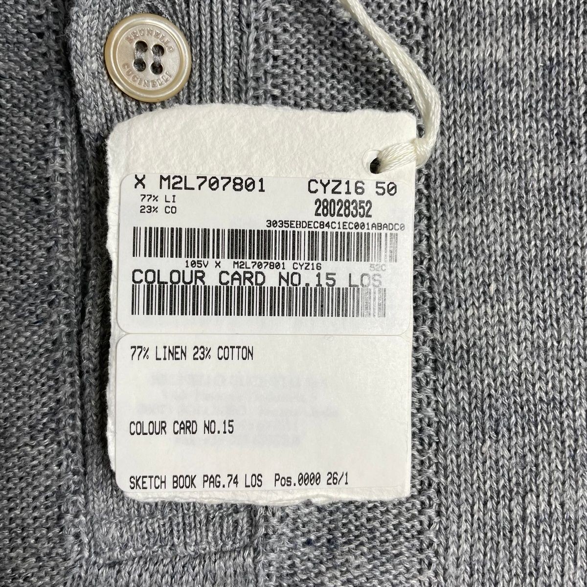 BRUNELLO CUCINELLI Textured Rib Knit T-Shirt Men’s Size US 38 Gray