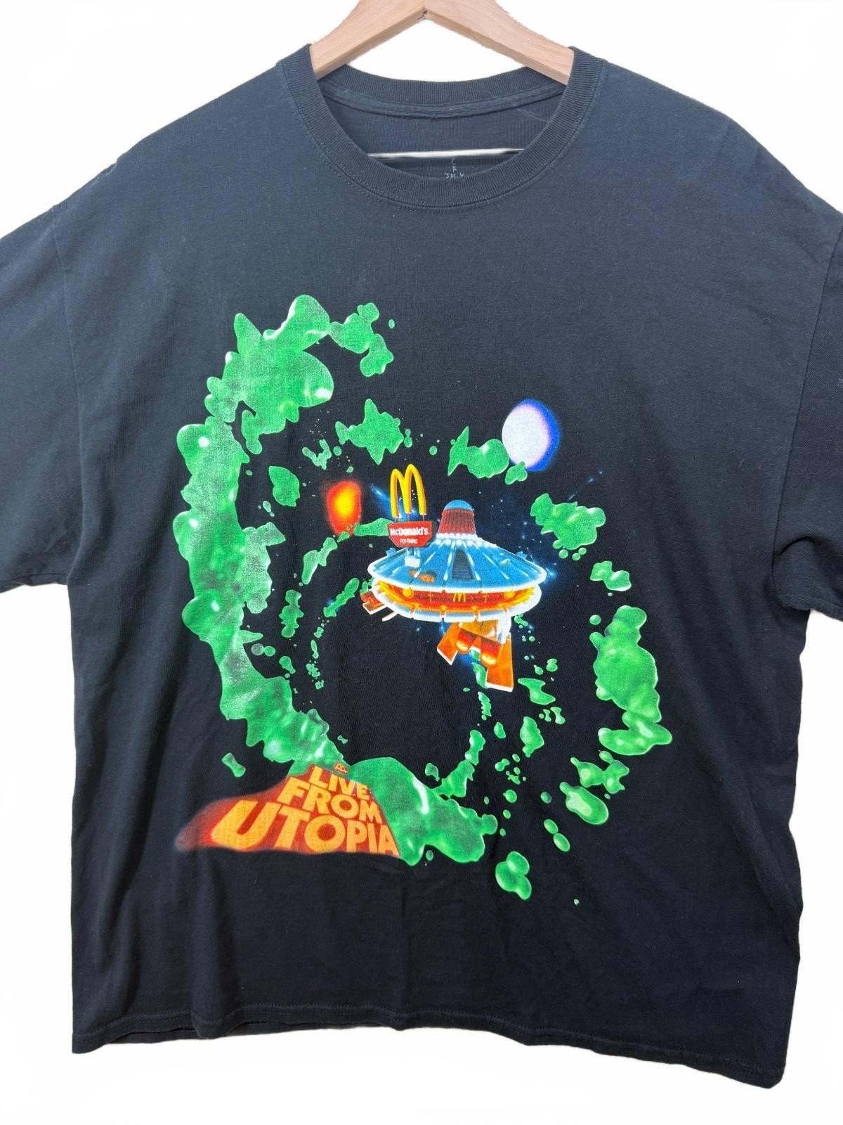 Cactus Jack x McDonald’s Live From Utopia Black Graphic T-Shirt Size L
