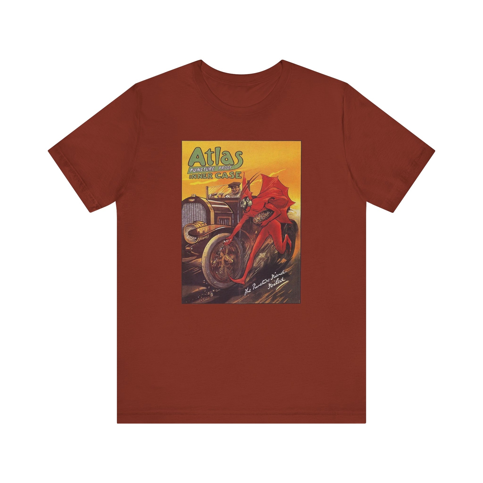 Vintage Ad Atlas Puncture Proof Inner Tubes Unisex Bella Canvas 3001 Tee
