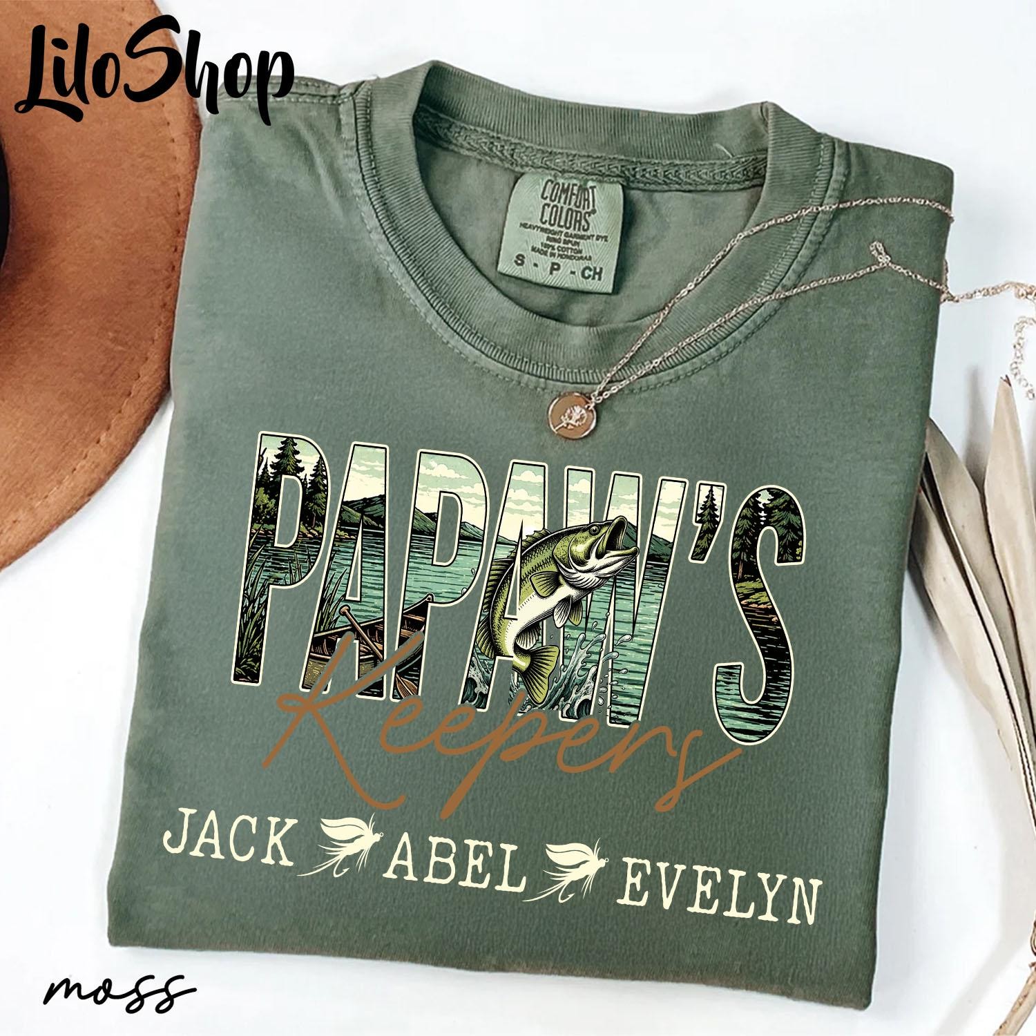 Personalized Papaw Fishing Shirt With Grandkids Names Fathers Day Gift