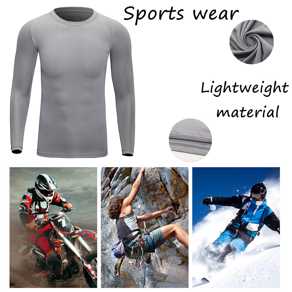 Athletic Long Sleeve Compression Shirts Men’s Dry Fit Sports Gym Shirts Workout