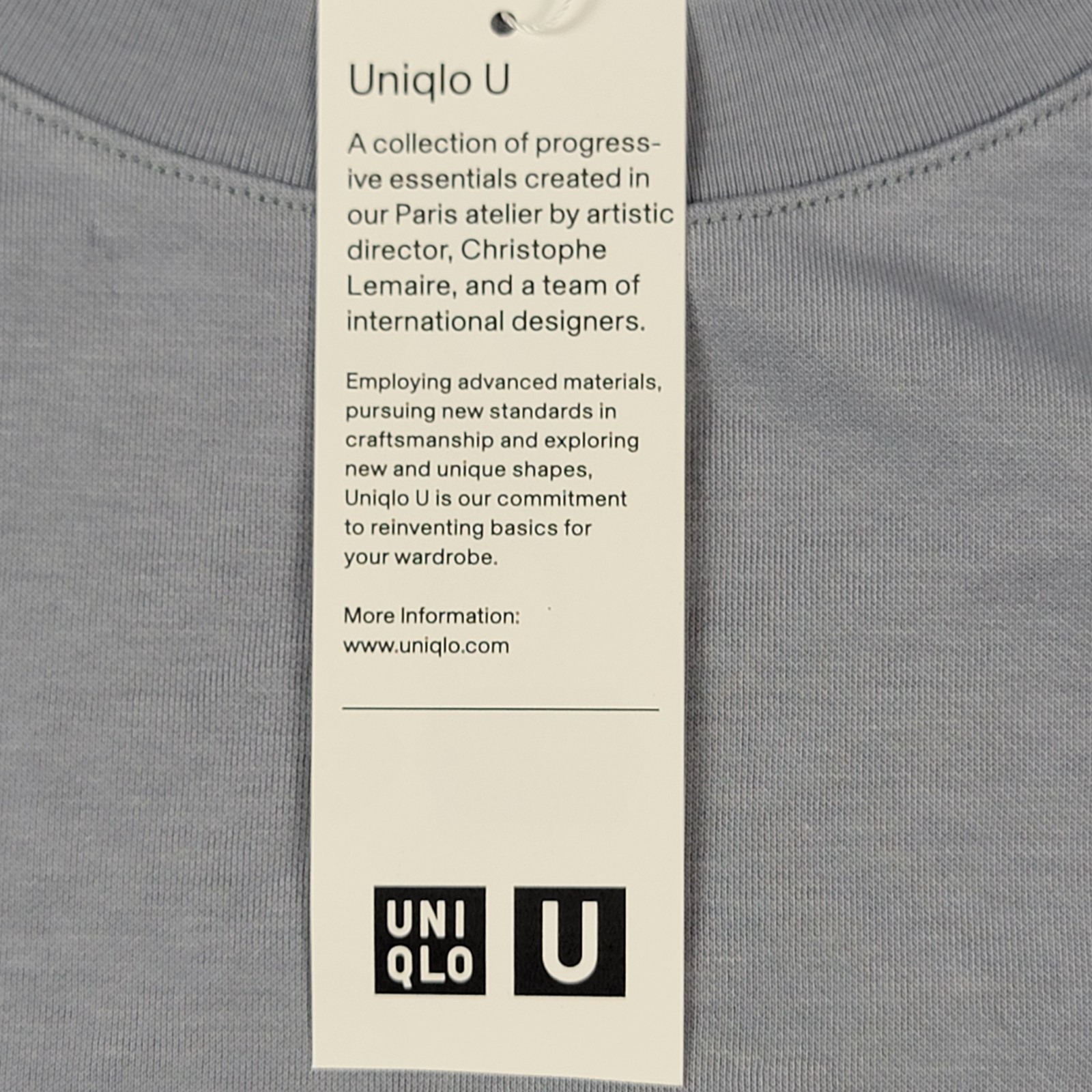 Uniqlo U Airism Cotton Oversized T-Shirt Gray Blue Size L Men’s Crew Neck 1164