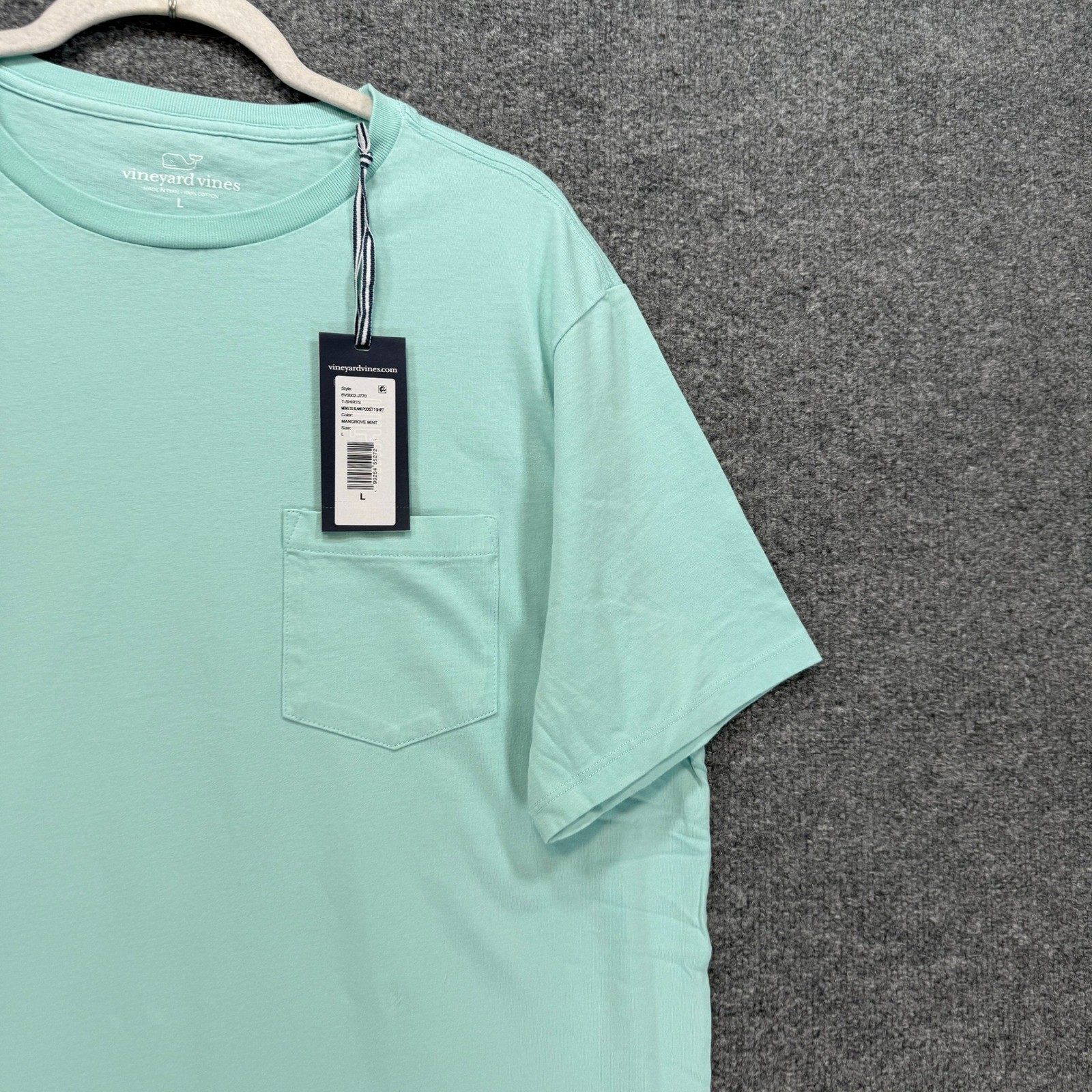 Vineyard Vines Tshirt Mens Large Mangrove Mint Pocket Cotton Short Sleeve NEW