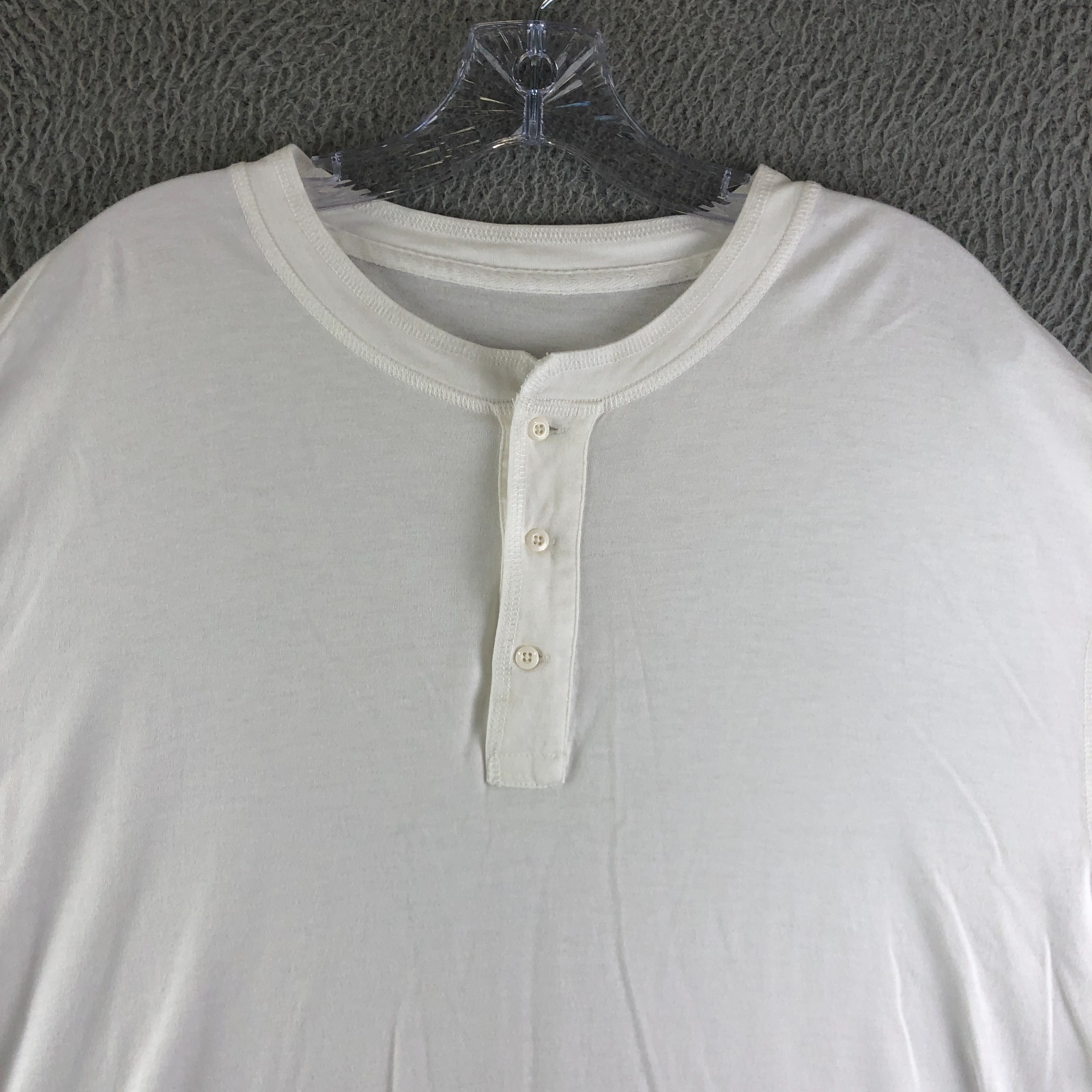 Quince Henley Tee Men 2XL White Cotton Modal Short Sleeve Shirt Stretch Casual
