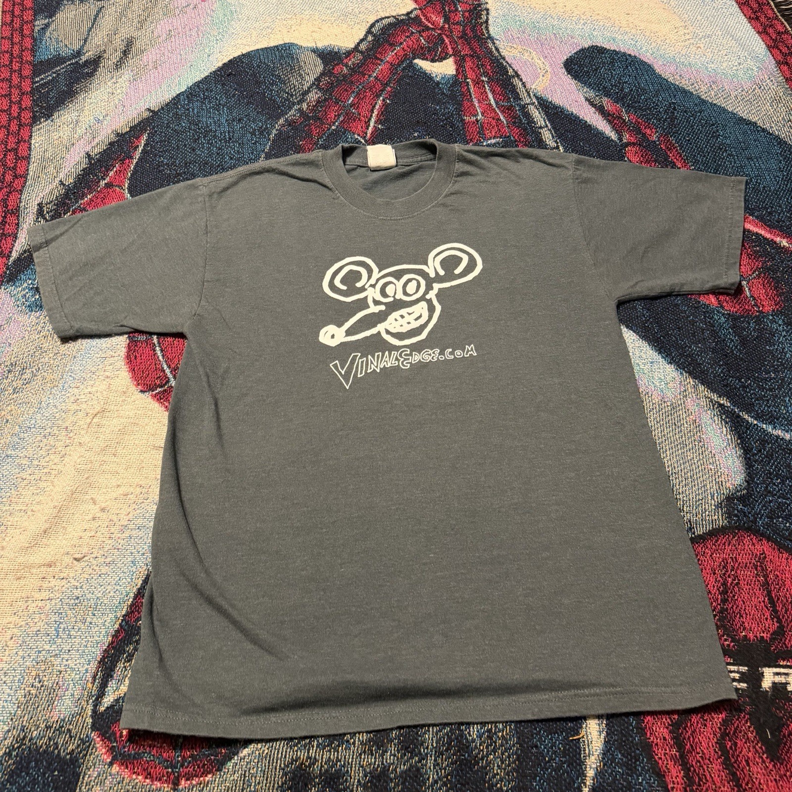 Vintage Y2K Daniel Johnston Vinal Edge Records Ratzoid Grey Shirt Men’s M Music